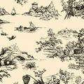 Black Toile Stock Design Holiday Tissue Paper (A)